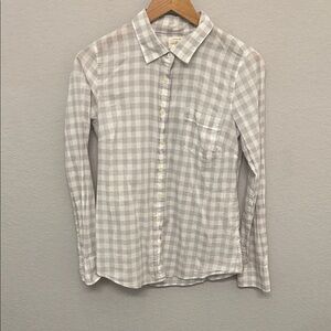 J. Crew Light Gray Checkered Men's Shirt